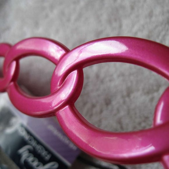 Goody Interlocking Rings Gelly Plastic Headwrap Jelly Head Band Gold Pink Silver - Picture 4 of 8